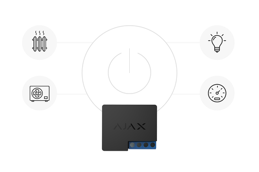 Automatisér med AJAX – styr strømmen med præcision AJAX WallSwitch og Relay-enhed til smart styring af strøm og automation.