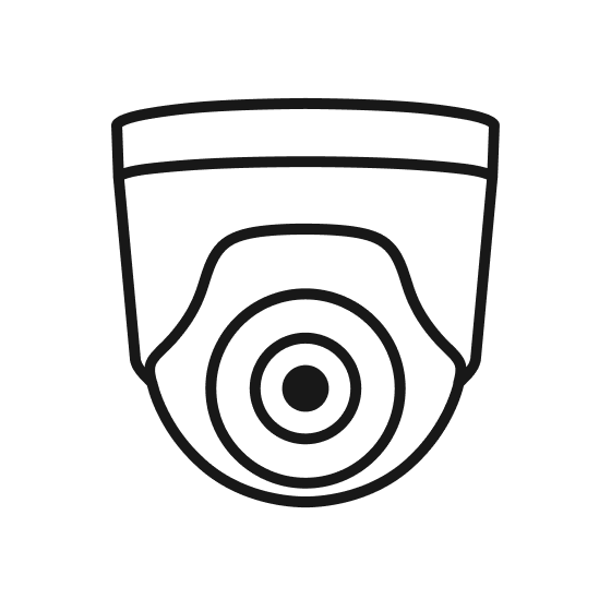 turret AJAX videoovervågningskamera, symboliserer integration med ONVIF og RTSP standarder.